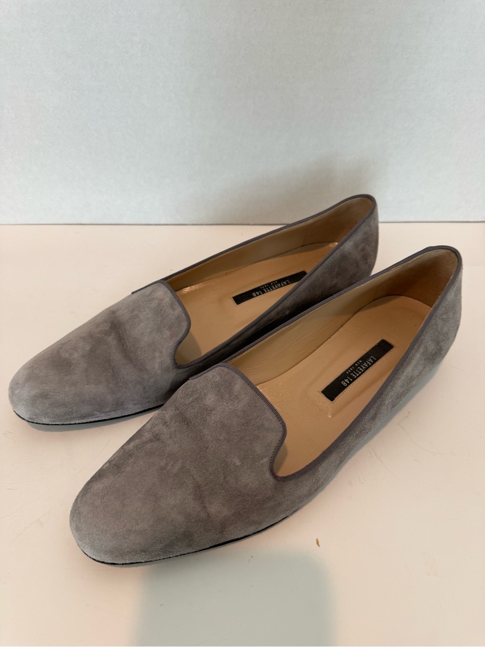 LAFAYETTE 148 Siena Suede Loafer Gray SZ 41EU/10.5US